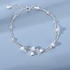 6Pcs 925 Sterling Silver Rhinestone Bracelets for Women Girls Luxury Korean Sparkling Starry Sky Charm Bracelets Party Jewelry