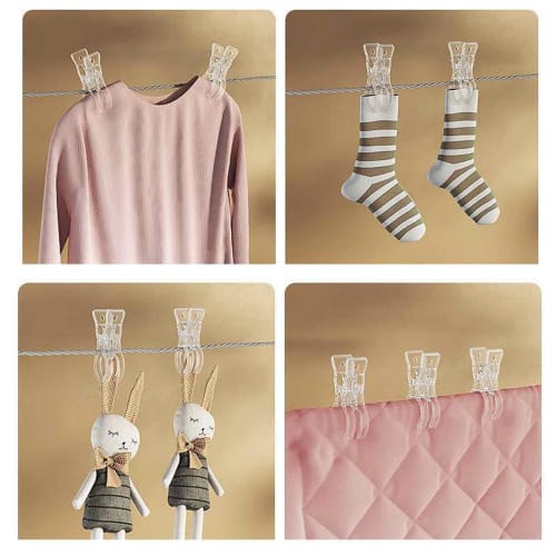 Clothespins, Futon Pegs, 10/15/20-Piece Set, Laundry Pegs, Clothesline Clips, Heavy-Duty Clips, Strong Clamping Power, Windproof, Non-Slip (Set of 10,