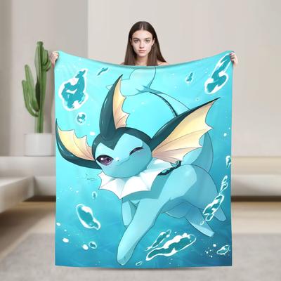 Anime Glaceons Vandens Tema Antklodė Pokemonizuotos Kokybės Super Minkšta Mėtoma Antklodė Žiemai Kelionėms Biurui Lauke Lovatiesė