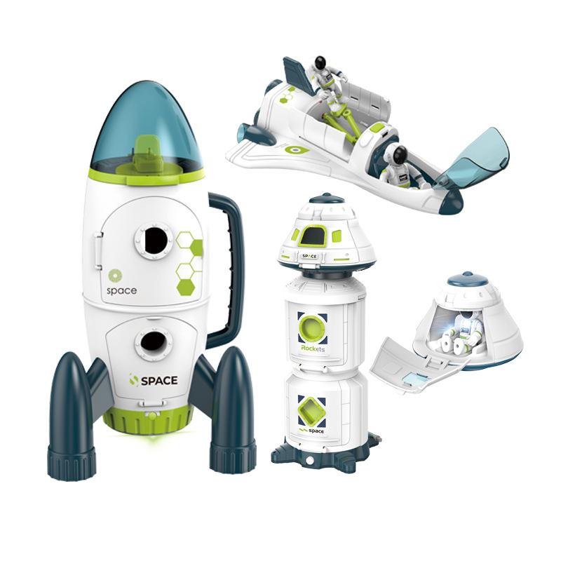 Puzzle Acousto Optic Space Toys Space Model Air Force Shuttle Space Station Rocket Aviation Series Toy Forkids Christmas Gift
