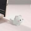 Matte Finish Cat Decor 3D Printed Mini Figurine, Cartoon White Kitten Decorative Statue, Modern Statue Animal Sculpture for Desk Decoration, Gift Pet