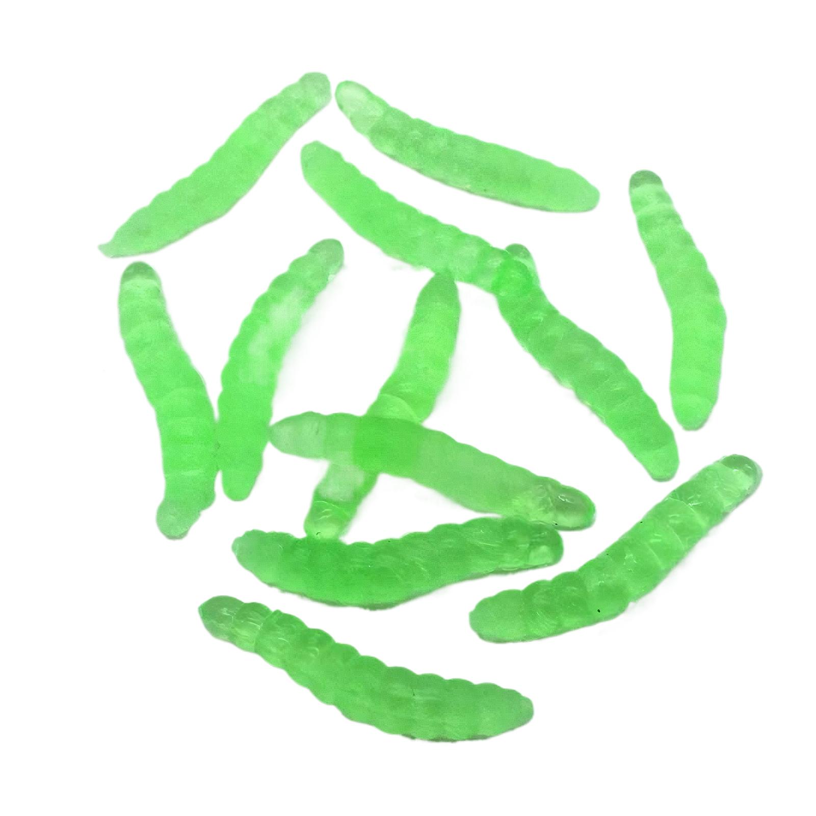 

100 штук Хэллоуин Новинка Игрушка Имитация Опарыш Мягкий Червь Приманка Смешные Принадлежности для Розыгрышей Хлебный Червь зелёный