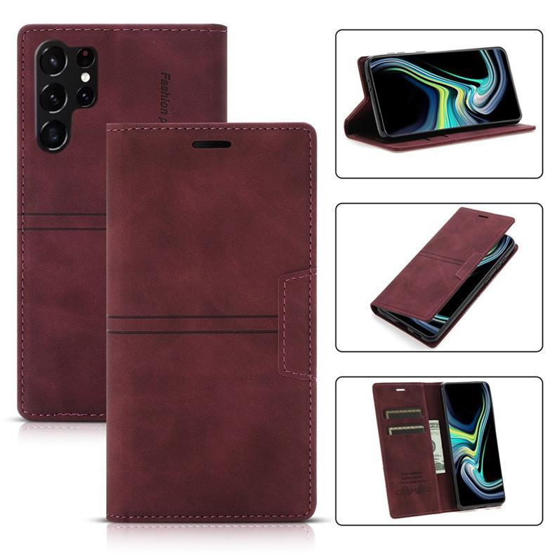 Suitable for Samsung S25Ultra phone case, flip cover A17, skin-feel dreamy magnetic suction S24FE card slot protective case