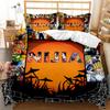 Copripiumino Halloween King Size, Gatto Strega Cartone Animato Luna Zucche Notte Spaventosa Coperta Trapuntata Set Biancheria da Letto in Microfibra per Bambini Ragazze