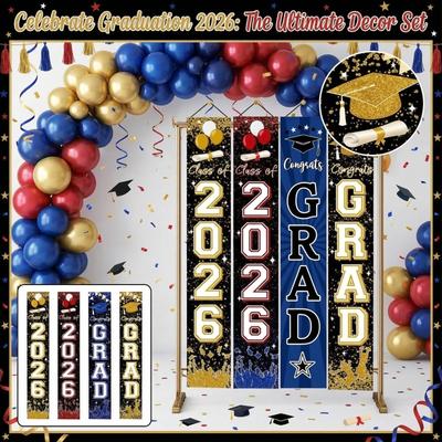 Graduation  Theme: Flag-wearing Graduates' Hats  Graduation Party Decorative Banners And Couplets