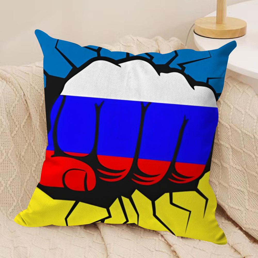 RRussia Flag Print Cushion Cover Pillowcase Ultra Soft Skin Friendly Fabric Cloud Like Comfort Concealed Zipper