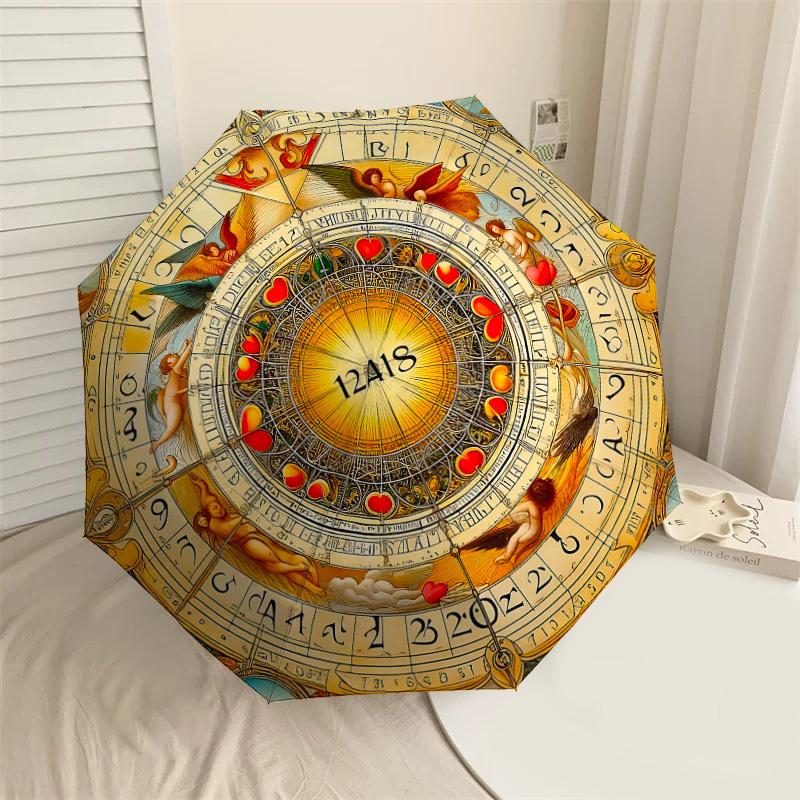 

1PC Horoscope Zodiac Automatic Open/Close Umbrella with Windproof, 8-Rib Sturdy Canopy, Durable Ribs, Fashionable Design, Outdoor Accessory, Fun Prin,