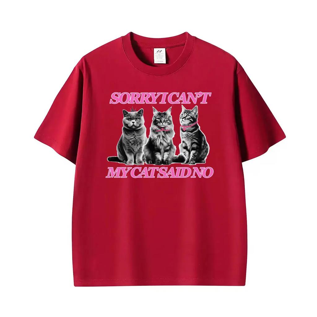 Sorryicant Mycatsaidno Funny Cat Graphic T Shirunisex Harajuku Retro Tshirt High Qcasual T Shirt Streetwear