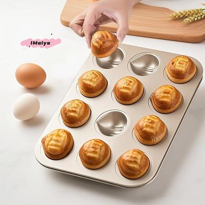 6/9/12 Cavity Chestnut Shaped Cake Baking Tray Mold Carbon Steel Kitchen Baking Tool Essential Kitchen Accessory