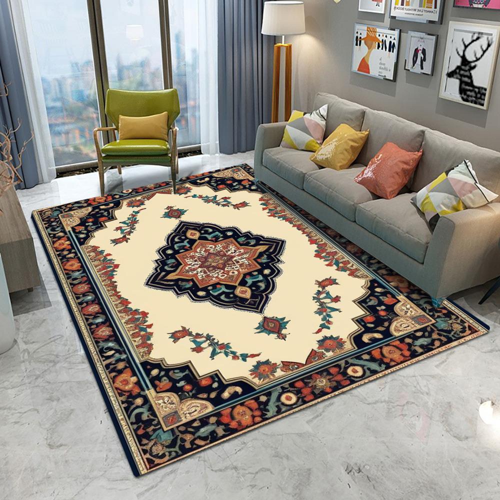 Retro Europa Böhmen Persischer Stil Teppich Wohnzimmer Sofa Schlafzimmer Arbeitszimmer Küche Eingangstürmatte Rutschfest Heimdekoration Teppich