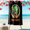Königliches Hirsch-Emblem Strandtuch Tragbar für Reisen Outdoor-Camping Schnelltrocknendes Badetuch Saugfähiges Handtuch Schwimmen Outdoor-Picknick Strandmatte Druck