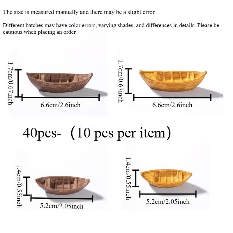 

40pcs Simulated Small Boats- Resin Material,Capable of Floating,Decorative Ornaments for Aquariums,Fish Tanks,Swimming Pools