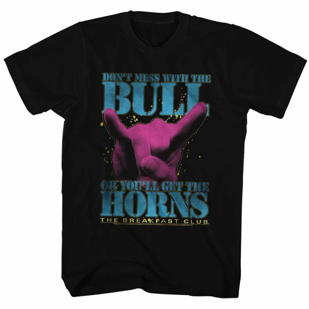 

Breakfast Club Bull Horns Black Adult T-Shirt Mens Womens Tees Top S
