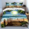 Wooden Pier, Beach, Palm. Bedding Sets Duvet Cover Sets Duvet Covers Pillowcases(1 * Duvet Cover 2 * Pillowcases Without Duvet Insert)