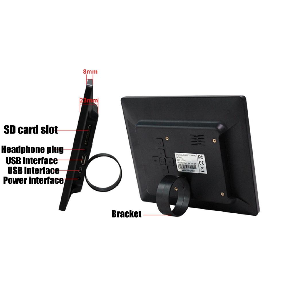 White/Black Remote Control Digital 8'' LED Calendar Clock Alarm Large Letter Multimedia & travel home office Desk Clocks