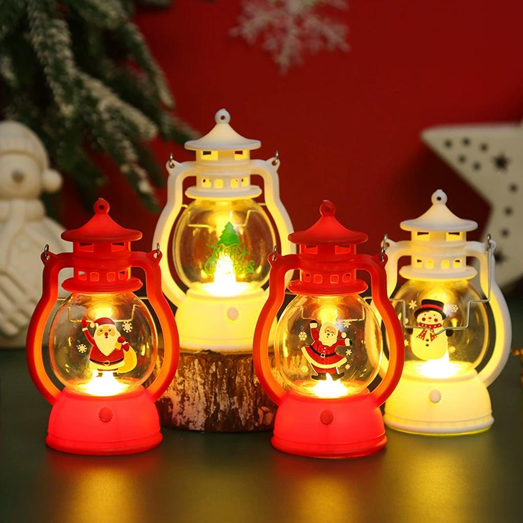 2026 Christmas Ornaments with Battery LED Lantern Light Santa Claus Merry Christmas Decorations for Home Xmas Navidad Noel Gift