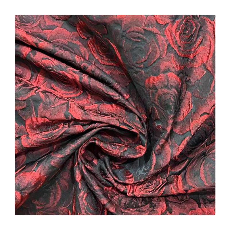 3D Embossed Jacquard Fabric Cheongsam Dress for Women