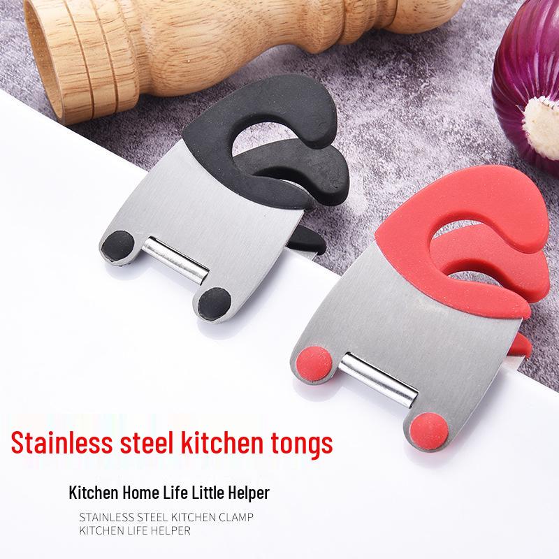 

Stainless Steel and Plastic Kitchenware Clip with Rubber Support красный