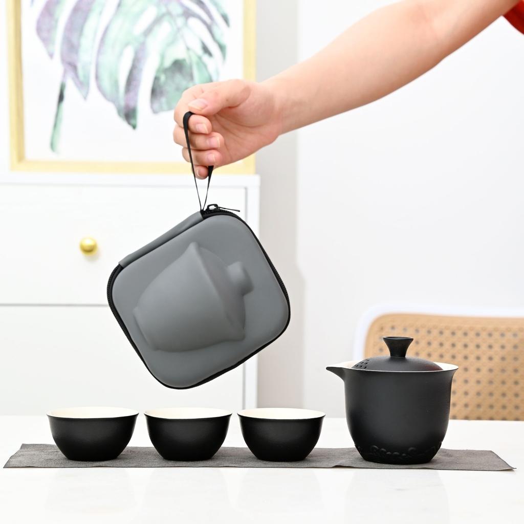 Simple Ceramic Portable Travel Tea Set, Outdoor Kung Fu Teapot, Portable Teaware, 2026 New Style Tea Set