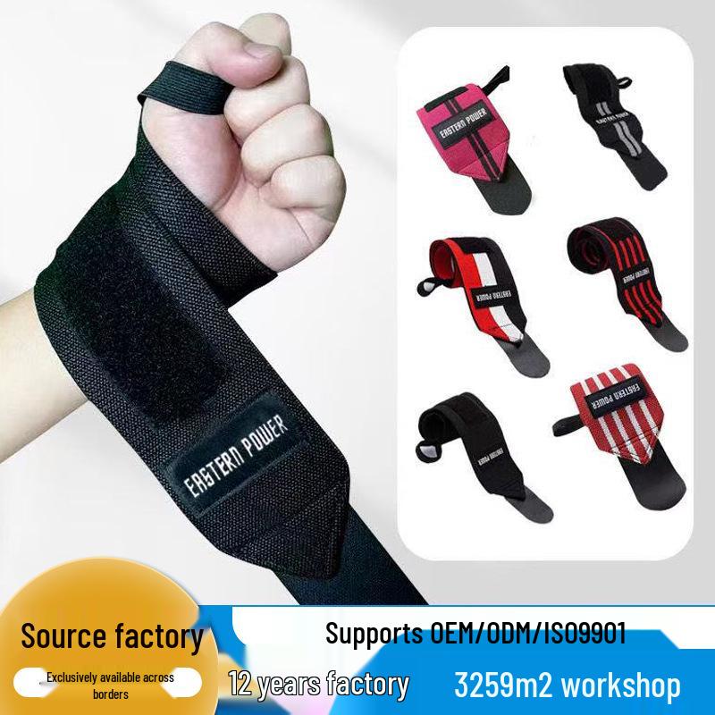 Men's Professional Powerlifting Wrist Wraps for Bench Press - Anti-Twist Compression Protective Gear
