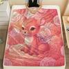 1Pc Cartoon Print Flannel Blanket, High Quality Comfortable for All Seasons, Home Decor, Warmth and Comfort, Perfect for Christmas Birthday Gift