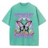 Oversized Women Washed T-Shirts Rainbow And Butterfly Printed Tee Shirts Cotton Oversize Tees Vintage Female Clothes