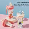 Portable Cute Tritan Water Cup with Tea Filter & Straw – Cartoon Design, Perfect for Students