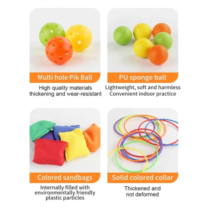 3 in 1 Loop Sandbag Golf Bean Bag Toss Game for Kids Outdoor Sport Toys Golf Chipping Game Golf Training Mat Children Toy Gifts