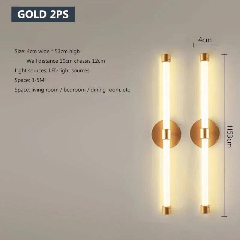 

Современный светодиодный настенный светильник 53 см, длинная полоса, черное золото, светильник для туалета, прикроватная тумбочка, спальня, гостиная, домашний декор, светодиодный светильник, блеск Tricolor light