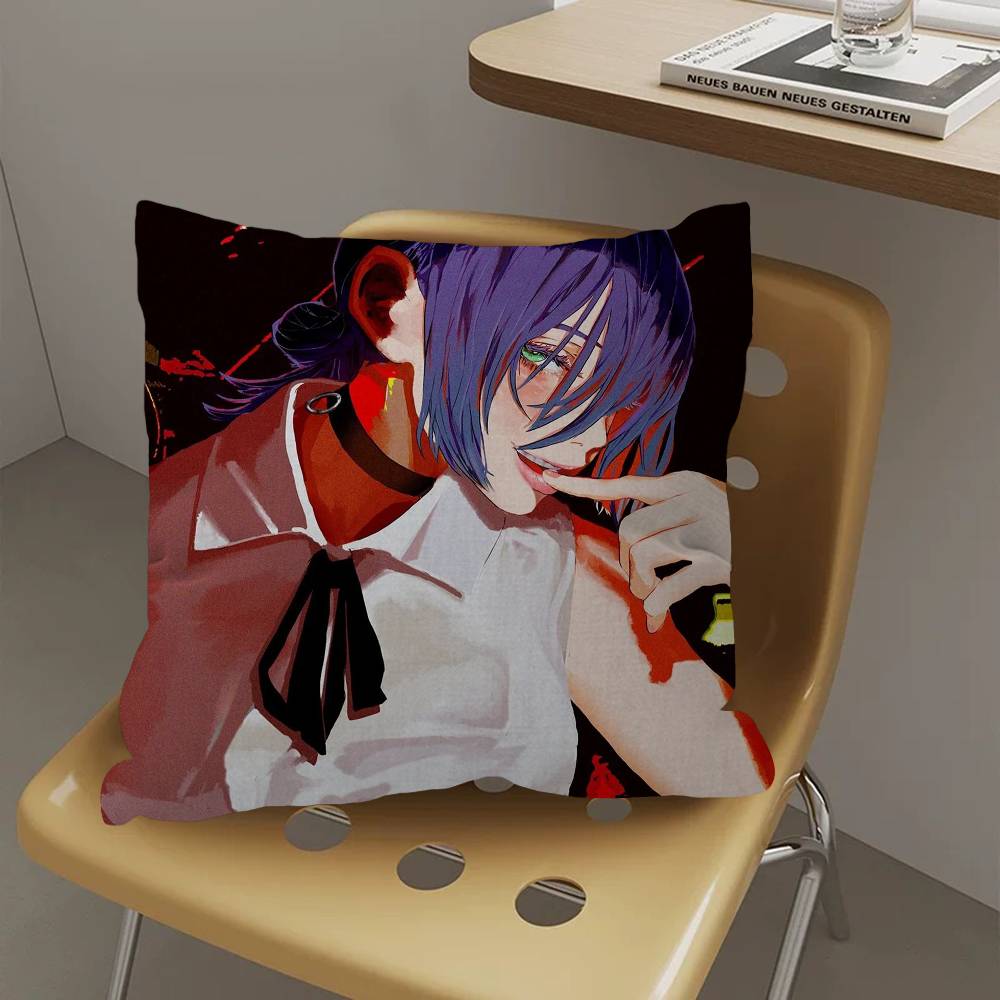 Anime Girl Reze Cushion Cover Inches Farmhouse Decor Home Throw Pillow Covers For Couch Decorations