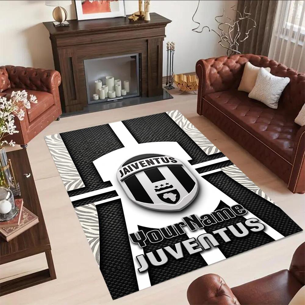 Juventus Customized Name Area Rug Design for Hallway Bedrooms Kitchen Living Rooms Antislip Carpet Decorate Offices Perfect Gift for Friends & Family