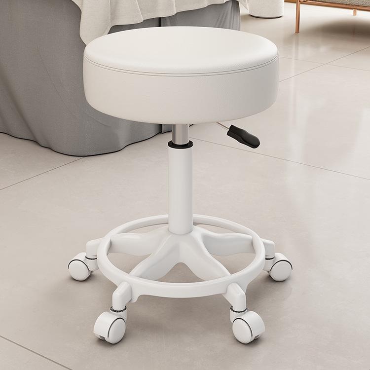 Beauty Rotating Stool with Backrest - Makeup/Barber/Dressing Table Chair with Casters