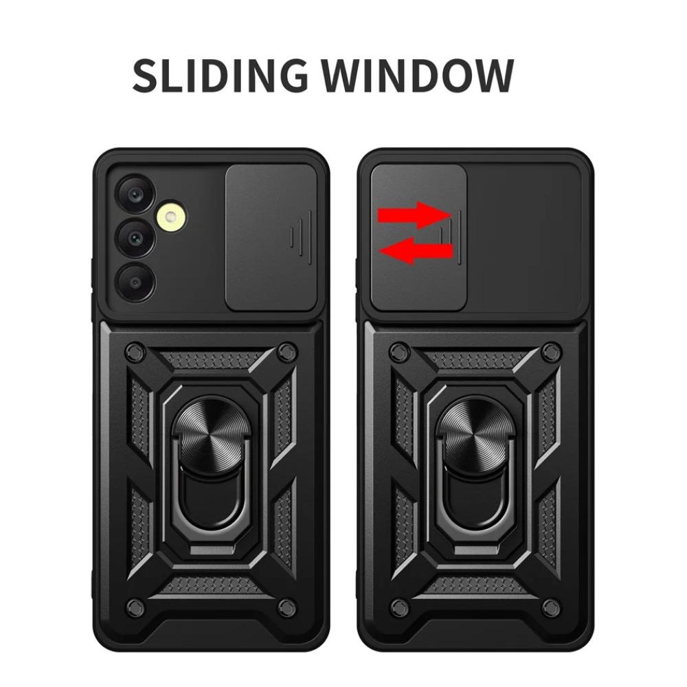 Stoßfeste Panzerhülle für Samsung Galaxy M35 A55 M55 M15 A15 A35 A05S A54 A25 A34 A24 A14 Ringhalter Schiebe-Objektivschutzabdeckung