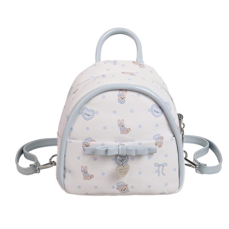 

Cute Bear Backpack For Girls And Women Pu Cartoon Printed Daypack For School And Casual Use 21cm