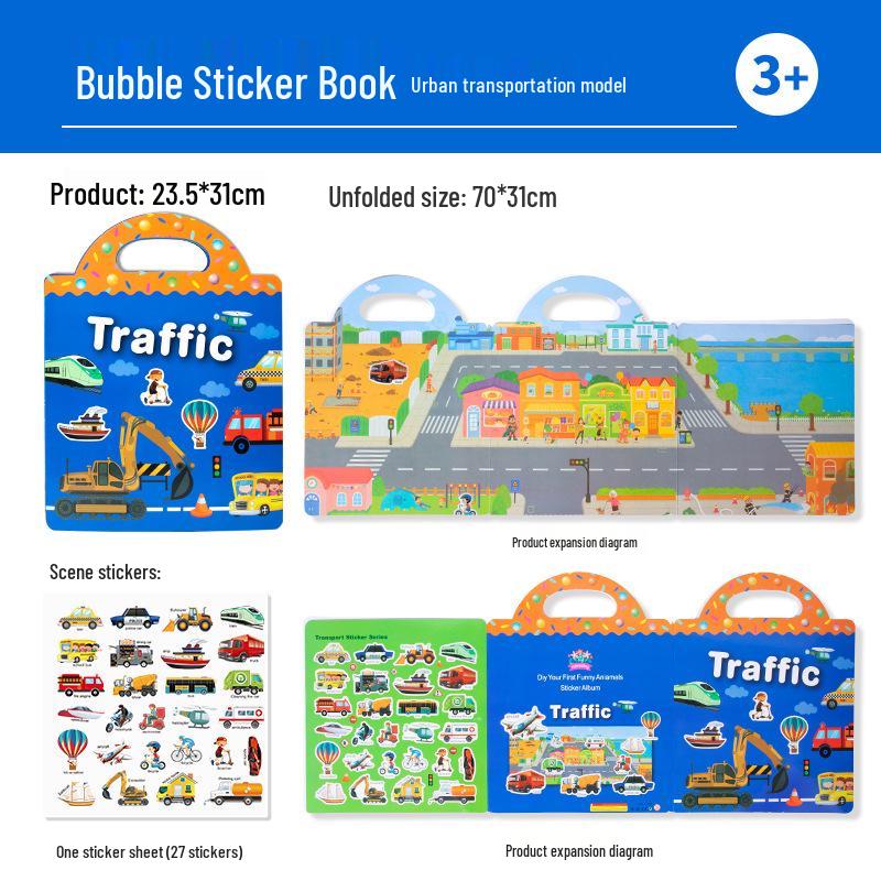 CPC Cross-border Children's Bubble Sticker & Jelly Quiet Puzzle Book - Early Education Toy with CE Certification