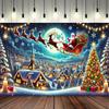 1 Weihnachtsmann Schlitten Nacht Geschenk Multifunktionale Fahne geeignet für Fotografie Film und Event Dekoration