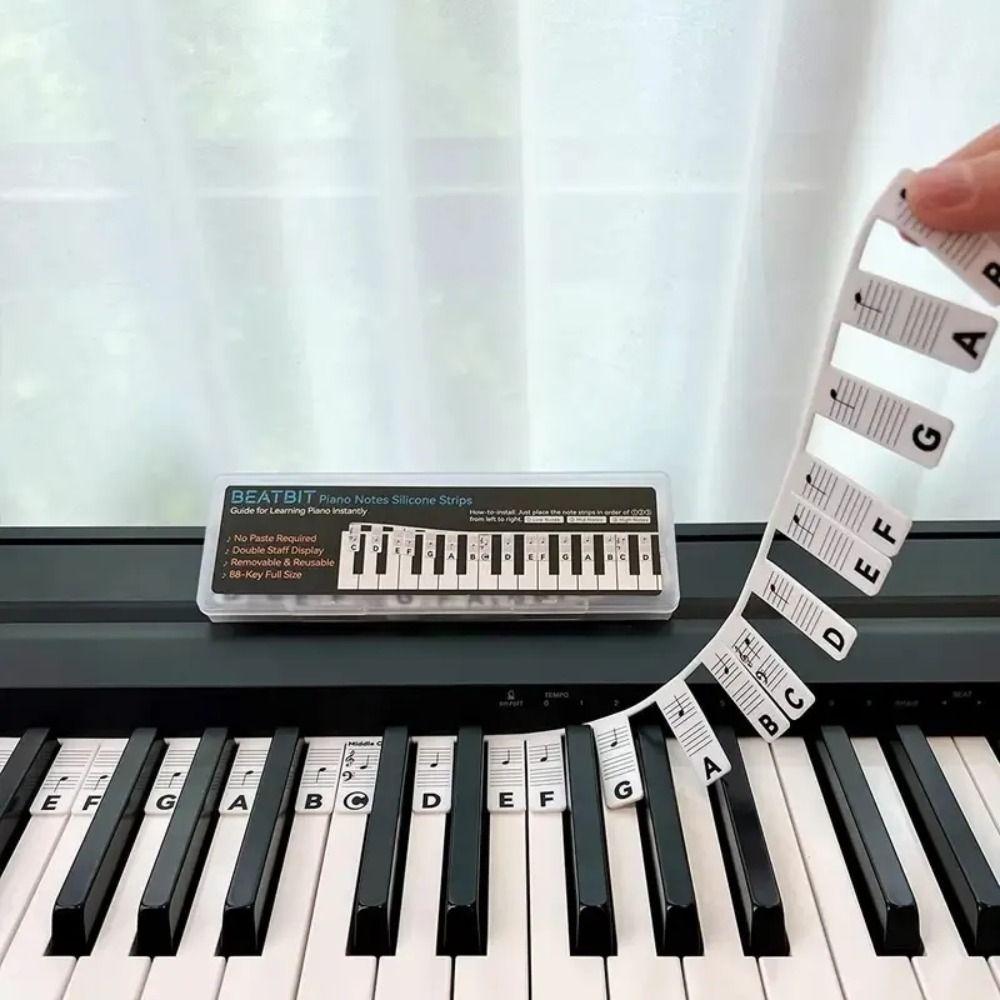88 Keys Piano Key Labels Reusable Piano Keyboard Sticker Piano Keyboard Note  Beginners