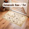 Floral Garden Theme Crystal Velvet Floor Rug Personalized Custom Name Text Warm Carpet Home Decoration