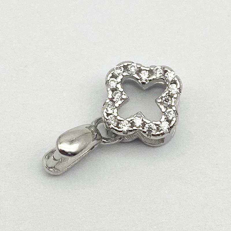 S925 Sterling Silver Four-Leaf Clover Buddha Head Clasp for DIY Necklace, Bracelet, Pendant, Jade, Agate. S925 Silver платиновый