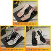 Elegant Summer Open Toe Sandals With Cross Straps For Women In Black Nude Silver