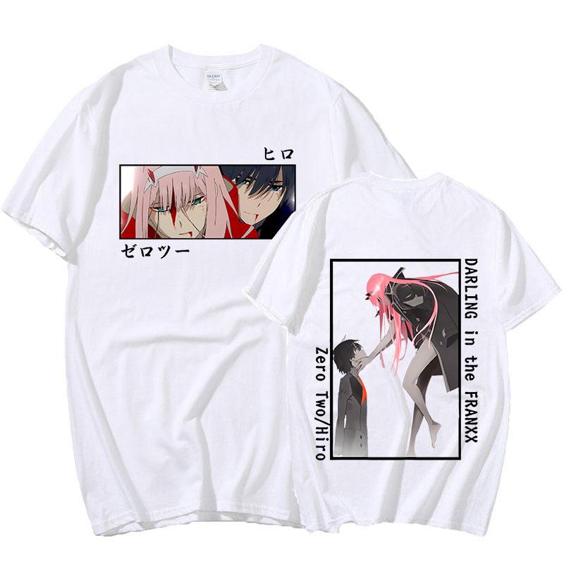 

Аниме Darling In The Franxx Unisex WoUnisex Fashion Casual Short Sleeve T Shirt Harajuku Zero Two Hiro Hip Hop Couple T Shirts Oversize 4XL