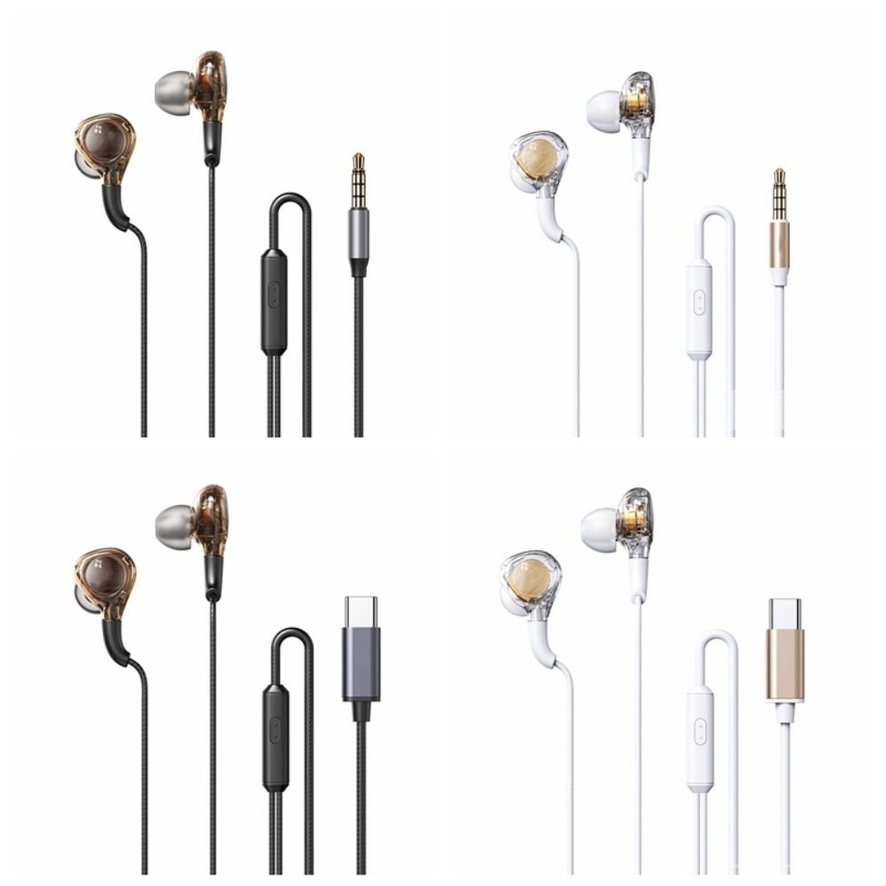 3.5mm Wired Headset Heavy Bass Stereo Earphones Music Earphones Type C Earphones  Mobile Phone