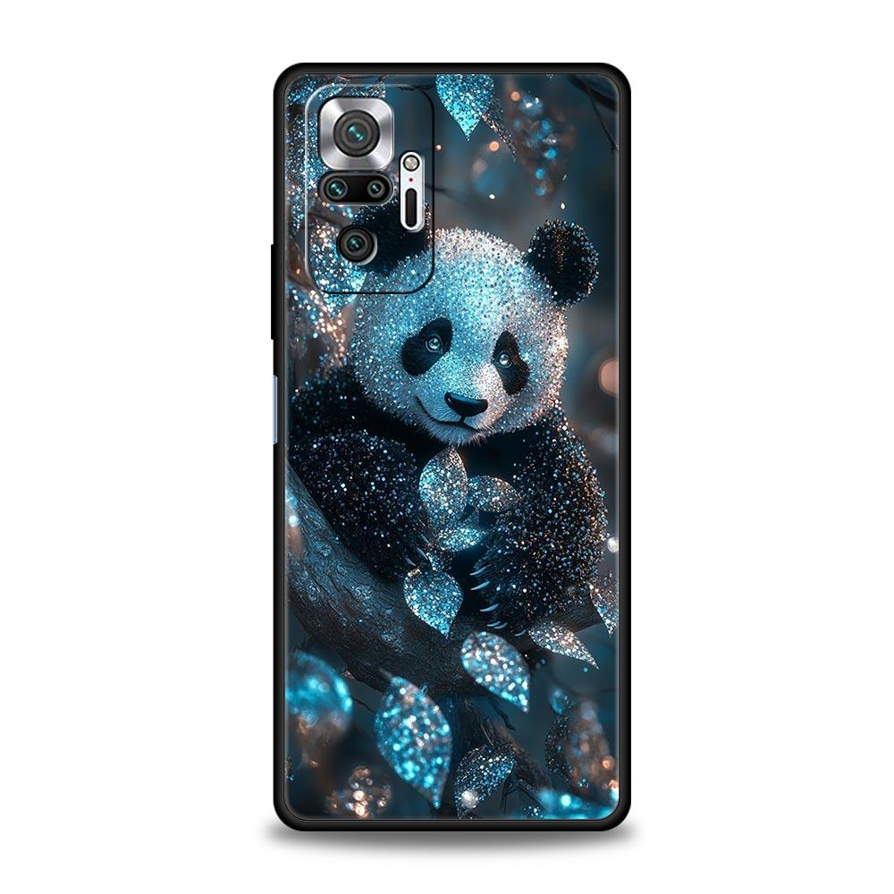 Baby Panda Phone Case Cover for Redmi 14C 10C Note 15 14 13 12 10 11 K40 Pro Plus 5G Shockproof Soft TPU Shell Fundas Capas Bag