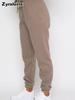 Women's Fall Winter Casual Solid Color Fleece Lined Long Sleeve Pants