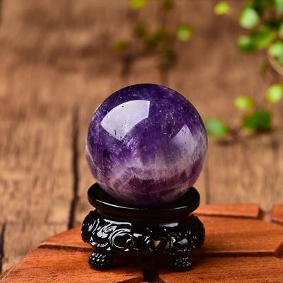 1PC Natural Dream Amethyst Ball Polished Globe Massaging Ball Reiki Healing Stone Exquisite Gifts Souvenirs Gift Home Decoration