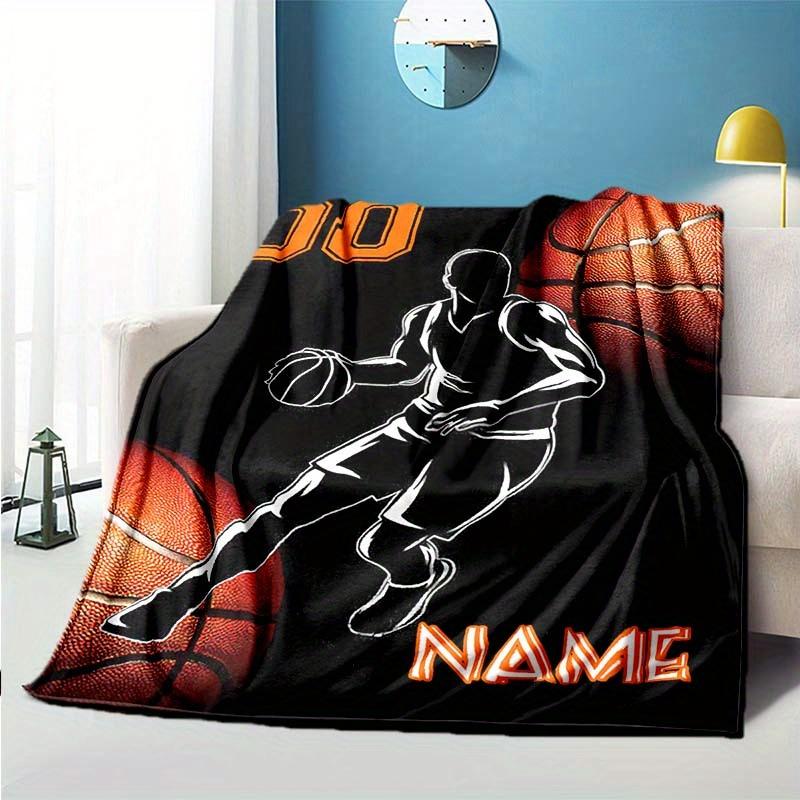 Basketball Player Customize Your Name Blanket Used For Chair Office Sofa Bed Camping Soft And Warm Giving Friends And Relatives Birthday Graduation