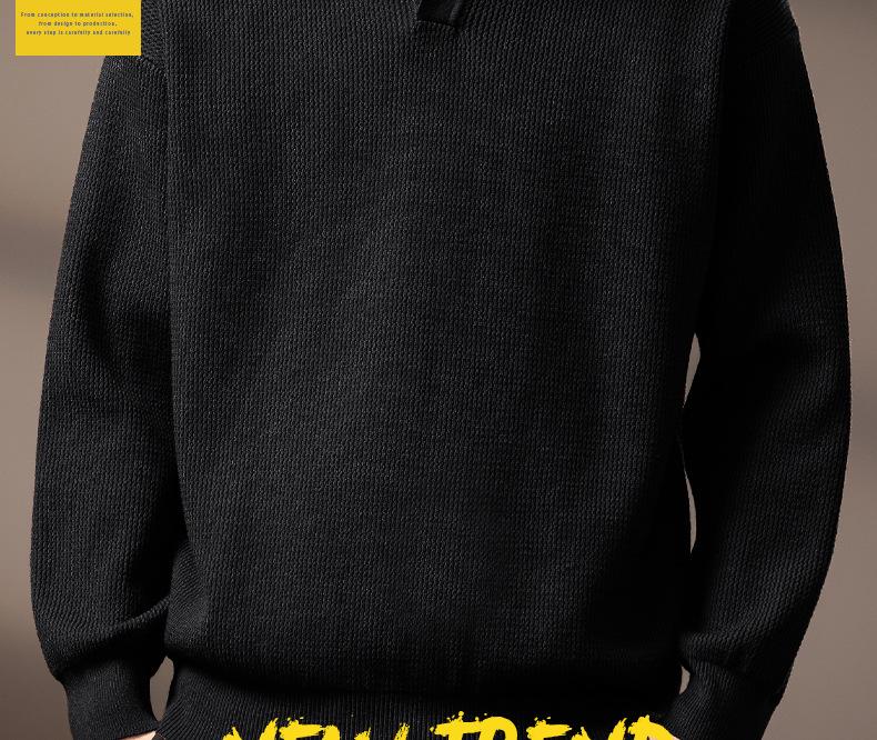 Luxury British Retro Seagull Collar Polo Men's Autumn/Winter Knit Sweater