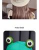 Japanese Style Cute Frog Fisherman Bucket Hat - Large Head Summer Sun Protection