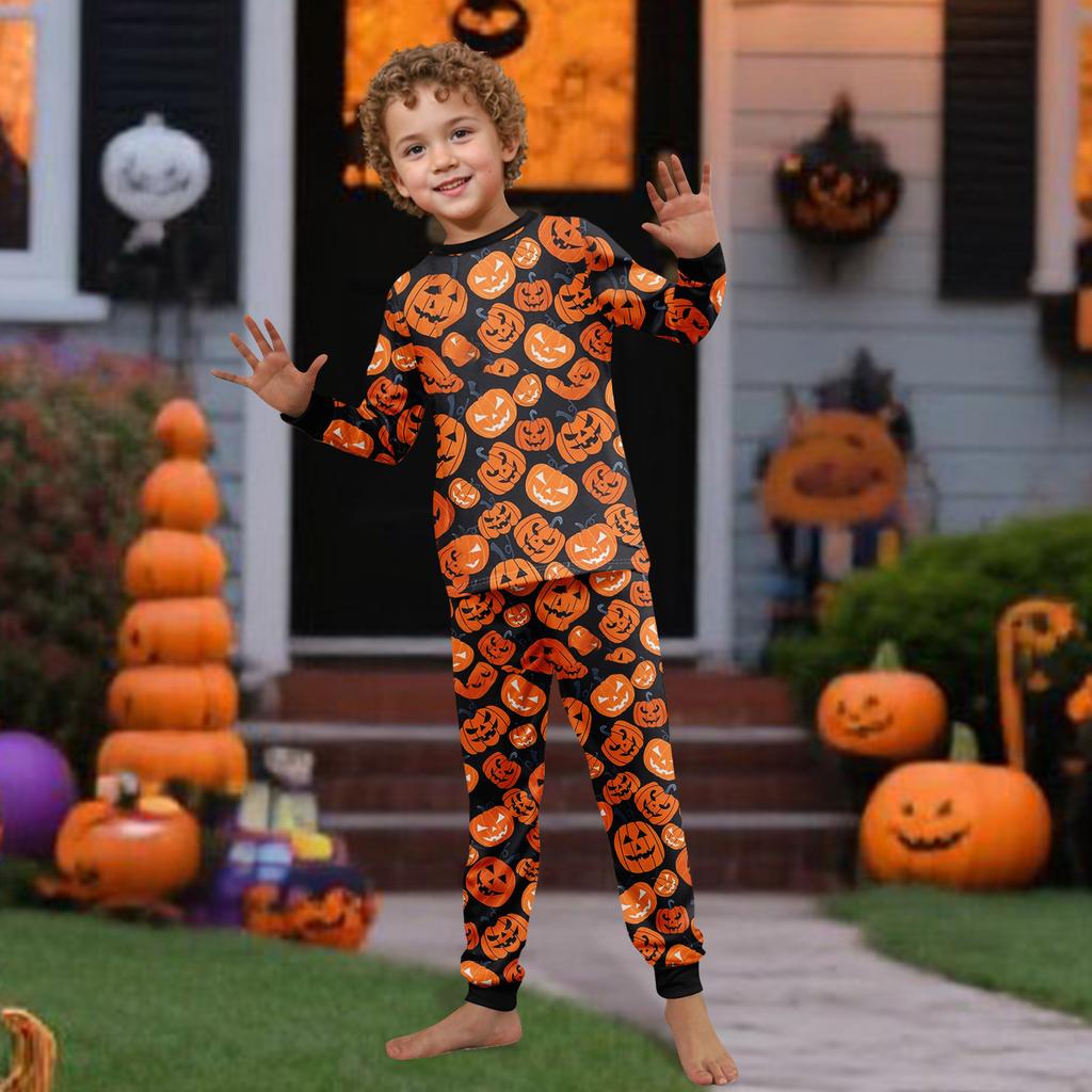 Print Cute Family Set Pajamas, Home Clothes, Family Set Long Sleeve Top Pants Set