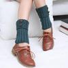 Women's Knitted Woolen Leg Warmers - Short, Diamond Pattern, Turn-Down, 2-Button, Fashionable Boot Covers for Autumn/Winter